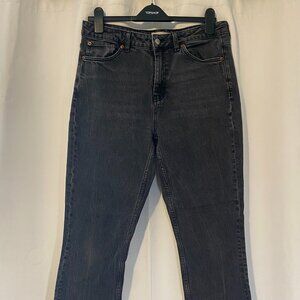Topshop Black Straight Leg High-Waisted Jeans. W34/L32